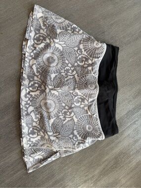 lululemon athletica Black Waist Floral Tennis Skirt